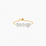 Persee - Pearl Chain Ring Yellow Gold